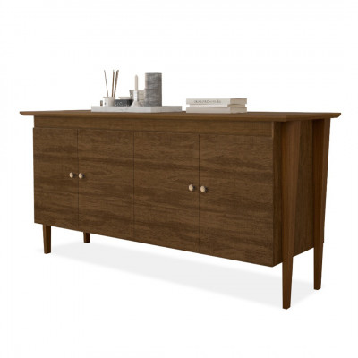 Balcão Buffet Moretta Para Sala De Estar 1,80m 4 Portas Em Mdf 15mm Luapa - Malbec