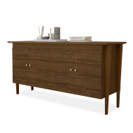 Balcão Buffet Moretta Para Sala De Estar 1,80m 4 Portas Em Mdf 15mm Luapa - Malbec