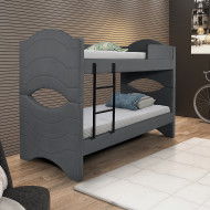 Beliche Rubi Php Madeira Maciça Com Revestimento Tecido Cinza – Vira Sofá Cama E Uma Cama Solteiro