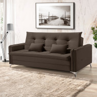 Sofá Cama 3 Lugares Kairos Premium Veludo Marrom - Php Mobília