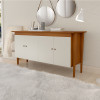 Aparador Buffet Retrô Moretta 1,80m 4 Portas Em Mdf 15mm Luapa - Carvalho New/Off White - 1
