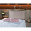 Cabeceira Cama Box Casal 1,40m Estofada Turim Com Framer Veludo Pavia - Bege - 1