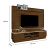 Rack Estante Para Sala De Tv London Até 75" Com Prateleira E Led - Malbec - 3