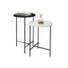 Conjunto 2 Mesas Lateral Redonda Para Sala E Quarto Lírio - Preto / Branco - 2