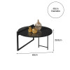 Kit Mesa De Centro Com Mesa Lateral Orquídea Mdf 15mm - Preto - 3