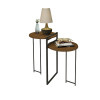 Mesa De Canto Redonda Orquídea Para Sala E Quarto - Imbuia - 2