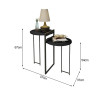 Kit Mesa De Centro Com Mesa Lateral Orquídea Mdf 15mm - Preto - 2