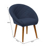 Poltrona Decorativa Estofada Berlim Pés Palito Azul - 4