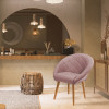 Poltrona Decorativa Estofada Berlim Pés Palito Rosê - 1
