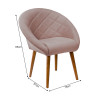 Poltrona Decorativa Estofada Berlim Pés Palito Rosê - 4