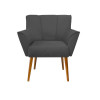 Kit 3 Poltronas Para Recepção Decorativa Estofada Santiago Pés De Madeira Cinza - 4