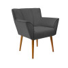 Kit 3 Poltronas Para Recepção Decorativa Estofada Santiago Pés De Madeira Cinza - 3