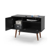 Rack Com Painel Para Tv Retro Preto Yan