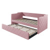 Sofá Cama Infantil Em Madeira Maciça Vintage De Tecido Veludo Pavia Rosa Dubai Php Mobilia - 2